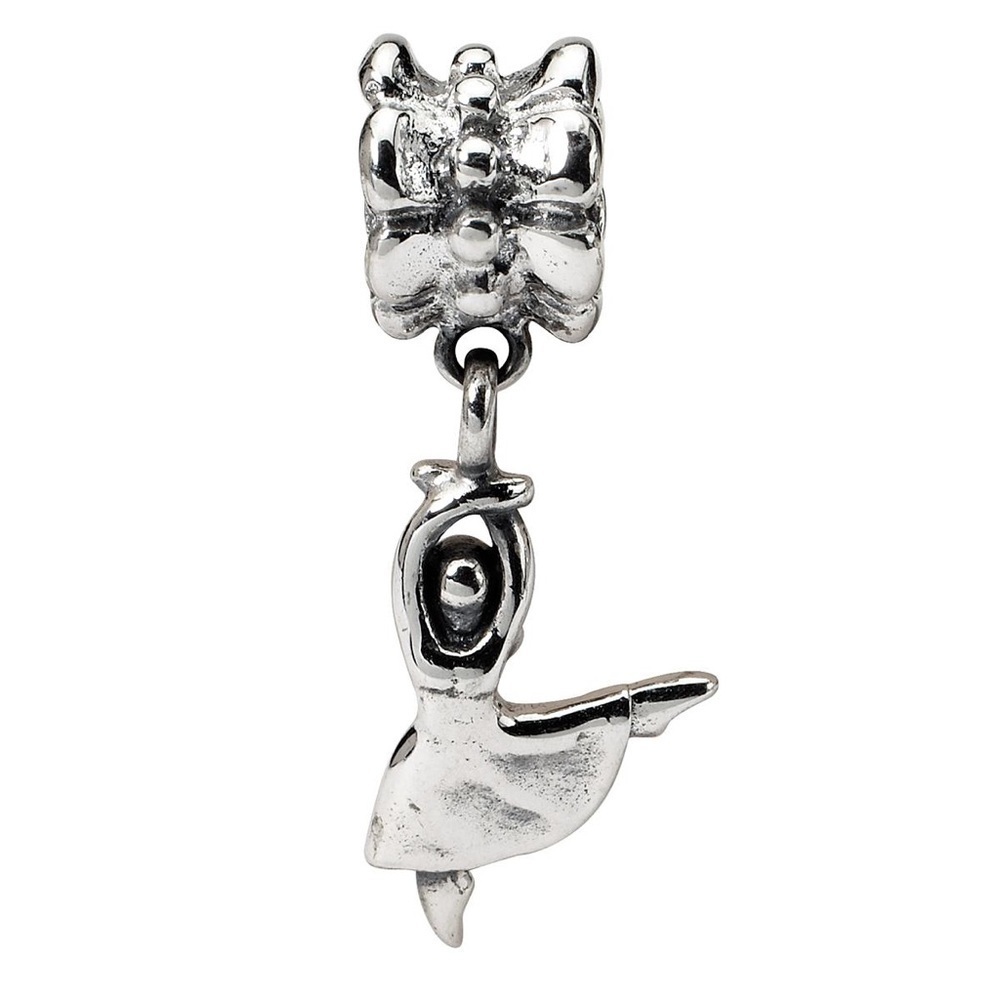 Sterling Silver Ballerina Charm 925 for Necklace or Bracelet Dancer Charm